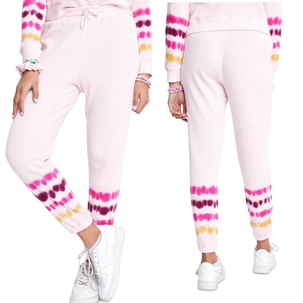 NWT SUNDOWN BY SPLENDID Womens Pink Thermal Textured Joggers, size Small - Picture 10 of 10